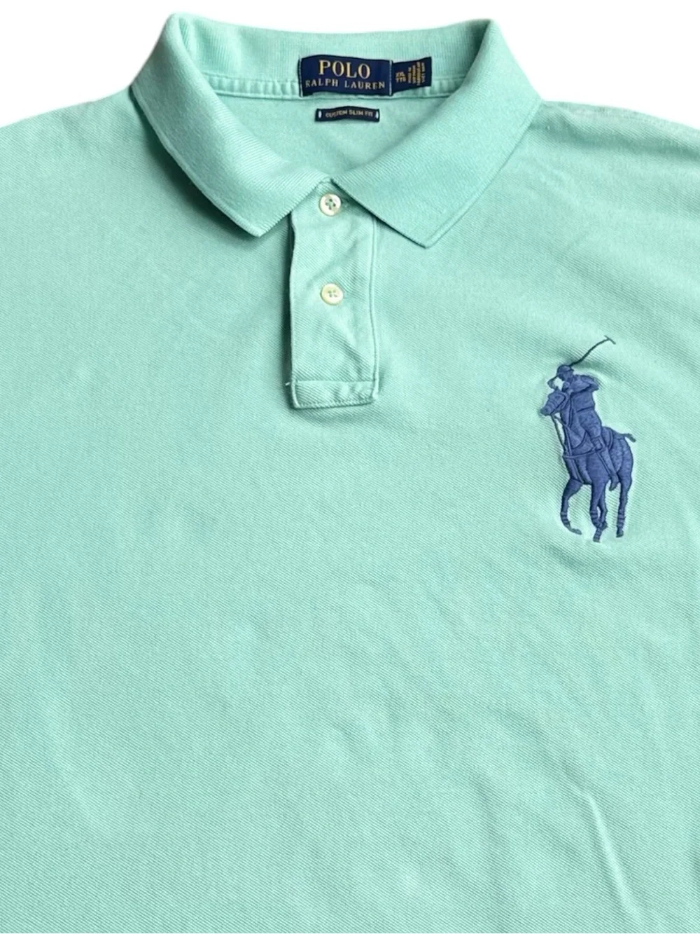 Polo Ralph Lauren Men’s XXL Custom Slim Fit Big Pony #2 Polo Shirt Mint Green